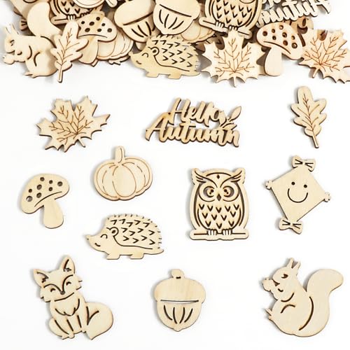BOOMTOP 55pcs Herbst Holz Konfetti Streudeko Kleine Holzformen Blätter Kürbis Igel Holz Streuteile Tischdeko zum Bemalen Bastel Zubehör zum Kartenbasteln Scrapbooking Geschenkanhänger Tischdekoration BOOMTOP 55pcs Herbst Holz Konfetti Streudeko Kleine Holzformen Blätter Kürbis Igel Holz Streuteile Tischdeko zum Bemalen Bastel Zubehör zum Kartenbasteln Scrapbooking Geschenkanhänger Tischdekoration von BOOMTOP