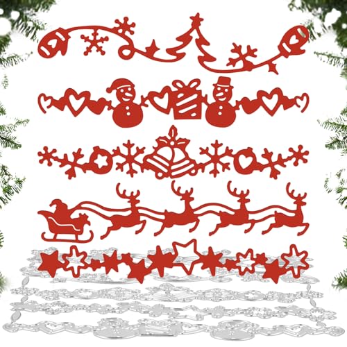 BOOMTOP 5Pcs Stanzschablonen Weihnachten Spitze Rahmen Stanzformen Rand Scrapbooking Cutting Dies Rentier Sterne Weihnachtsbaum für DIY Xmas Kartenbasteln Fotoalbum Grußkarten Geschenkverpackung BOOMTOP 5Pcs Stanzschablonen Weihnachten Spitze Rahmen Stanzformen Rand Scrapbooking Cutting Dies Rentier Sterne Weihnachtsbaum für DIY Xmas Kartenbasteln Fotoalbum Grußkarten Geschenkverpackung von BOOMTOP
