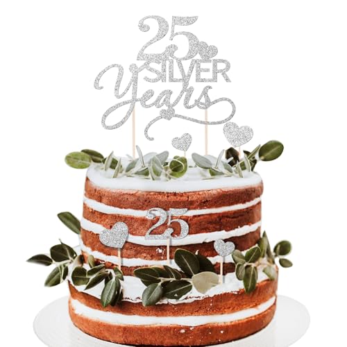BOOMTOP 7 Stück Tortendeko Silberhochzeit Cake Topper Silberne Hochzeit Deko 25 Silver Years Kuchendeko Silber Glitzer 25 Jahre Jahrestag Torten Topper Tortenstecker Hochzeit Jubiläum Dekoration BOOMTOP 7 Stück Tortendeko Silberhochzeit Cake Topper Silberne Hochzeit Deko 25 Silver Years Kuchendeko Silber Glitzer 25 Jahre Jahrestag Torten Topper Tortenstecker Hochzeit Jubiläum Dekoration von BOOMTOP
