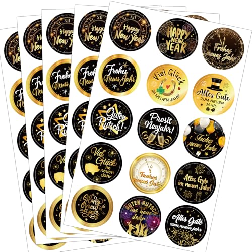 BOOMTOP 75 Frohe Neues Jahr Aufkleber Silvester Deko 2025 Feuerwerk Geschenk Etiketten Sticker Rund 3,8cm Schwarz Gold Geschenkaufkleber Happy New Year Neujahr Deko 15 Motive für Silvester Geschenke BOOMTOP 75 Frohe Neues Jahr Aufkleber Silvester Deko 2025 Feuerwerk Geschenk Etiketten Sticker Rund 3,8cm Schwarz Gold Geschenkaufkleber Happy New Year Neujahr Deko 15 Motive für Silvester Geschenke von BOOMTOP