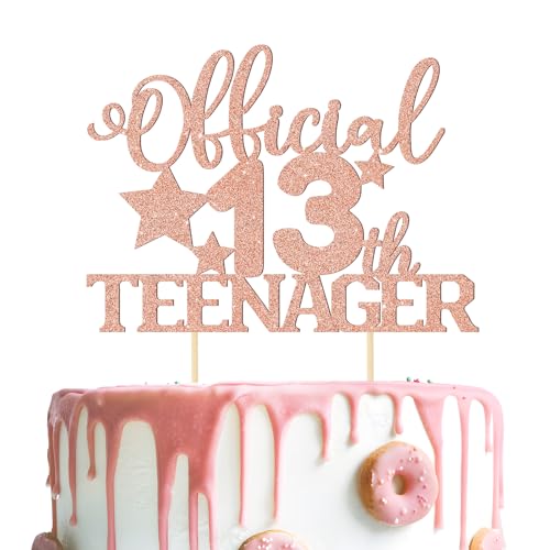 BOOMTOP Offiziell Teenager 13 Cake Topper 13 Geburtstag Jungen Mädchen Deko Glitzer Cupcake Toppers Official Teenager 13 Geburtstag Kuchen Dekoration 13 Jahre Geburtstagstorte Deko Rosegold BOOMTOP Offiziell Teenager 13 Cake Topper 13 Geburtstag Jungen Mädchen Deko Glitzer Cupcake Toppers Official Teenager 13 Geburtstag Kuchen Dekoration 13 Jahre Geburtstagstorte Deko Rosegold von BOOMTOP