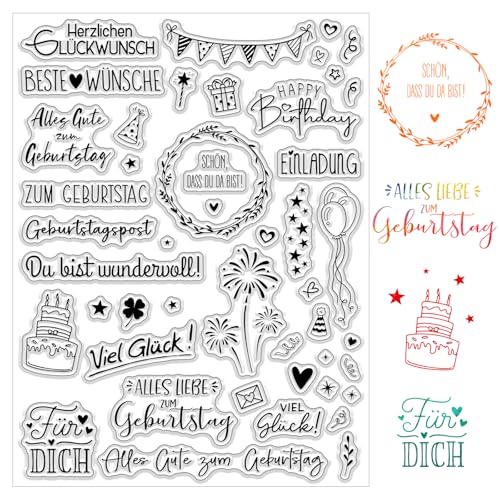 BOOMTOP Silikon Stempel Geburtstag Transparent Stempel Geburtstagsstempel Clear Stamps Sprüche Deutsch Happy Birthday Stempelmotive zum Kartenbasteln DIY Geschenk Scrapbooking Fotoalbum BOOMTOP Silikon Stempel Geburtstag Transparent Stempel Geburtstagsstempel Clear Stamps Sprüche Deutsch Happy Birthday Stempelmotive zum Kartenbasteln DIY Geschenk Scrapbooking Fotoalbum von BOOMTOP