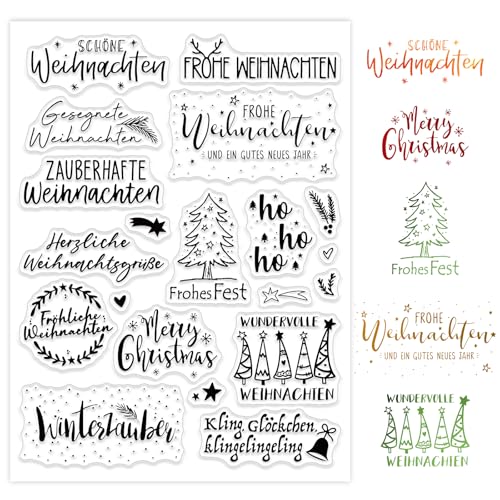 BOOMTOP Silikon Stempel Weihnachten Klare Frohe Weihnachten Set Deutsche Sprüche Weihnachtsgrüße Clear Stamps für Kartenherstellung DIY Geschenk Scrapbooking BOOMTOP Silikon Stempel Weihnachten Klare Frohe Weihnachten Set Deutsche Sprüche Weihnachtsgrüße Clear Stamps für Kartenherstellung DIY Geschenk Scrapbooking von BOOMTOP