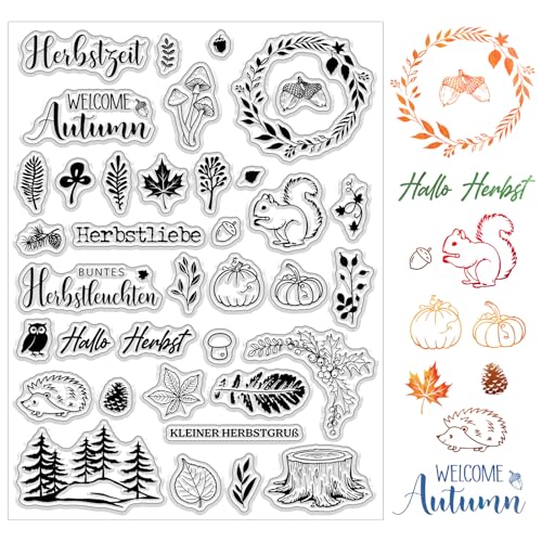 BOOMTOP Silikonstempel Herbst Sprüche Deutsch Clear Stamps Herbst Klare Stempel Kleiner Herbstgruß Stempelmotive zum Kartenbasteln DIY Scrapbooking Fotoalbum Geschenkanhänger BOOMTOP Silikonstempel Herbst Sprüche Deutsch Clear Stamps Herbst Klare Stempel Kleiner Herbstgruß Stempelmotive zum Kartenbasteln DIY Scrapbooking Fotoalbum Geschenkanhänger von BOOMTOP