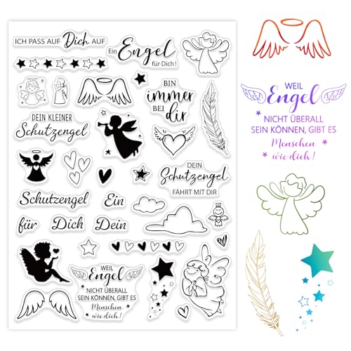 BOOMTOP Silikonstempel Schutzengel Clear Stamps Engel Taufe Transparente Stempel 35 Motive Motivstempel zum Basteln Kartenherstellung Kommunion Weihnachten Geschenkverpackung Scrapbooking BOOMTOP Silikonstempel Schutzengel Clear Stamps Engel Taufe Transparente Stempel 35 Motive Motivstempel zum Basteln Kartenherstellung Kommunion Weihnachten Geschenkverpackung Scrapbooking von BOOMTOP