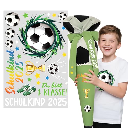Bügelbild Schulkind 2025 für Textilen Fußball Einschulung Geschenk Endlich Schulkind Bügelbilder Aufnäher Shirt Beutel Schultüte Kleidung Bügelfolie zum Aufbügeln Transferaufkleber Selbst Gestalten Bügelbild Schulkind 2025 für Textilen Fußball Einschulung Geschenk Endlich Schulkind Bügelbilder Aufnäher Shirt Beutel Schultüte Kleidung Bügelfolie zum Aufbügeln Transferaufkleber Selbst Gestalten von BOOMTOP