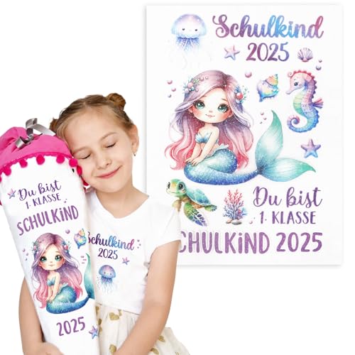 Bügelbild Schulkind 2025 für Textilen Meerjungfrau Einschulung Geschenk Schulanfang Bügelbilder Aufnäher Shirt Beutel Schultüte Kleidung Bügelfolie zum Aufbügeln Transferaufkleber Selbst Gestalten Bügelbild Schulkind 2025 für Textilen Meerjungfrau Einschulung Geschenk Schulanfang Bügelbilder Aufnäher Shirt Beutel Schultüte Kleidung Bügelfolie zum Aufbügeln Transferaufkleber Selbst Gestalten von BOOMTOP