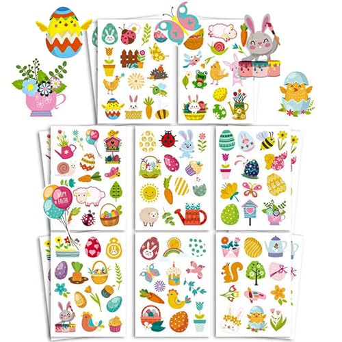 BOOSHMall 16 Blätter Aufkleber Ostern, Sticker zu Ostern, Ostereier und Hasenaufkleber für Basteln Ostergeschenke Deko Ostern Geschenke BOOSHMall 16 Blätter Aufkleber Ostern, Sticker zu Ostern, Ostereier und Hasenaufkleber für Basteln Ostergeschenke Deko Ostern Geschenke von BOOSHMall