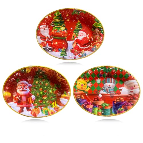 BOOSHMall 3 Stück Set Weihnachtsteller, Gebäckteller Weihnachten, Dekoteller, Wiederverwendbare Unterteller als Tischdekoration, Groß, 30 * 22cm BOOSHMall 3 Stück Set Weihnachtsteller, Gebäckteller Weihnachten, Dekoteller, Wiederverwendbare Unterteller als Tischdekoration, Groß, 30 * 22cm von BOOSHMall