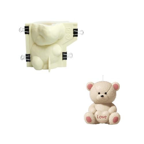 BOOWAN NICOLE 3D Bär Kerze Silikonform,Bear Kerzenformen zum Gießen Kerzenherstellung Gießform für Geschenk von BOOWAN NICOLE