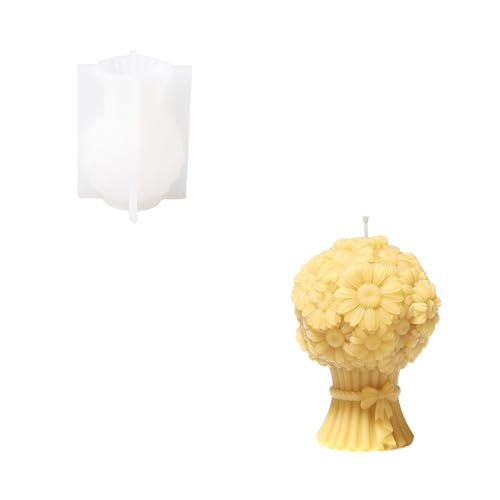 BOOWAN NICOLE 3D Blumenstrauß Kerze Silikonform,Blumenstrauss Silikon Kerzenform Kerzenherstellung Gießform für Muttertag Geschenk (LZ0683) von BOOWAN NICOLE