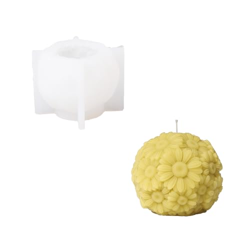 BOOWAN NICOLE 3D Blumenzwiebel Kerze Silikonform,Blumenkugel Silikon Kerzenform,Kerzenherstellung Gießform für Muttertag Geschenk (LZ0687) von BOOWAN NICOLE