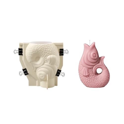 BOOWAN NICOLE 3D Goldfisch Kerze Silikonform,Goldfische Silikon Kerzenform,Kerzenherstellung Gießform für Muttertag Geschenk (LZ0868) von BOOWAN NICOLE