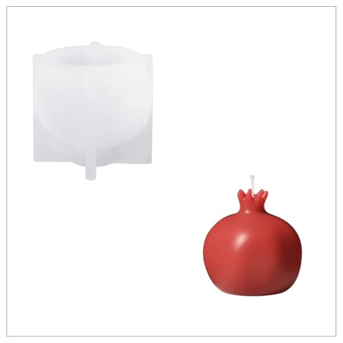 BOOWAN NICOLE 3D Granatapfel-Blüte Kerze Silikonform,Pomegranate Silikon Kerzenform,Kerzenherstellung Gießform für Geschenk (LZ0882) von BOOWAN NICOLE