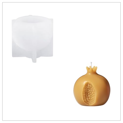 BOOWAN NICOLE 3D Granatapfel-Blüte Kerze Silikonform,Pomegranate Silikon Kerzenform,Kerzenherstellung Gießform für Geschenk (LZ0883) von BOOWAN NICOLE
