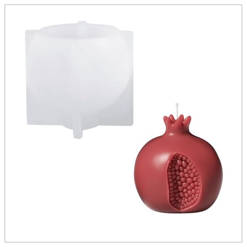 BOOWAN NICOLE 3D Granatapfel-Blüte Kerze Silikonform,Pomegranate Silikon Kerzenform,Kerzenherstellung Gießform für Geschenk (LZ0884) von BOOWAN NICOLE