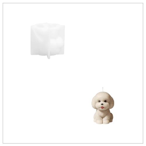 BOOWAN NICOLE 3D Welpe Kerze Silikonform,Puppy Kerzenformen zum Gießen Kerzenherstellung Gießform für Geschenk DIY (LZ0877) von BOOWAN NICOLE