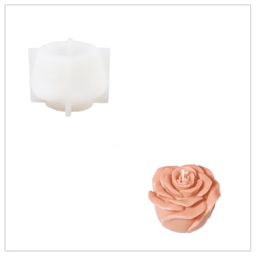 BOOWAN NICOLE Bloom Rose Kerze Silikonformen 3D Kerzenformen zum Gießen Set für Kerzenherstellung Handwerk Ornamente (LZ0858) von BOOWAN NICOLE