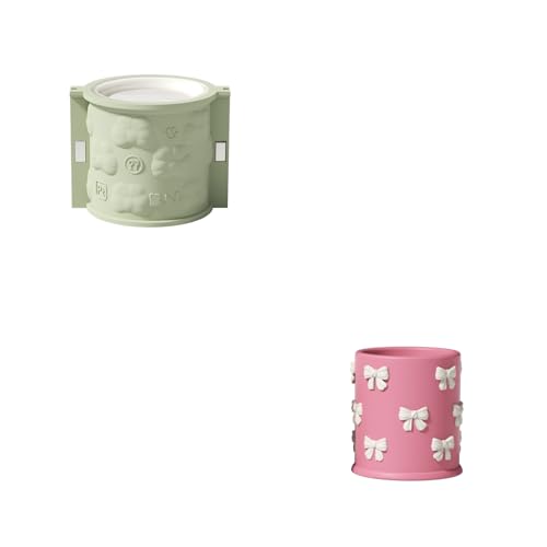 BOOWAN NICOLE Bogen Kerzen Jar Kerzengefäße Beton Silikonformen mit Kerzen Nachfüll Silikonformen,Jesmonite Kerzenständer Gips Gießformen für Kerzenherstellung Handwerk (SH1205) von BOOWAN NICOLE