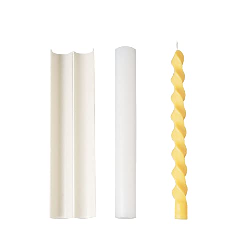 BOOWAN NICOLE Gedrehte und spiralförmige Kerzengießform, Stumpenkerzenformen, 3D-Silikonform für Heimdekoration (LZ0588) von BOOWAN NICOLE