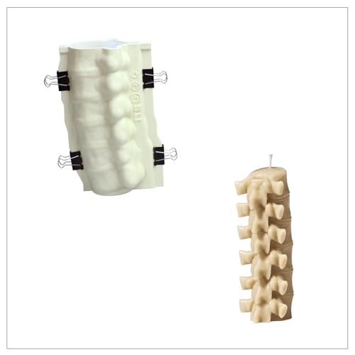 BOOWAN NICOLE Halloween 3D Geisterhaft Wirbelsäule Kerze Silikonform,Wirbelsäule Kerzenformen zum Gießen Kerzenherstellung Gießform für Halloween-Dekorationen DIY (LZ0891) von BOOWAN NICOLE