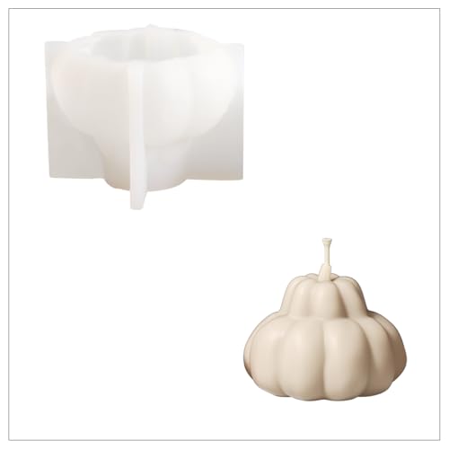 BOOWAN NICOLE Halloween 3D Kürbis Kerze Silikonform,Pumpkin Silikon Kerzenform,Kerzenherstellung Gießform für Halloween-Deko (LZ0829) von BOOWAN NICOLE