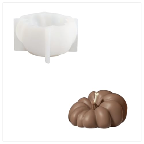 BOOWAN NICOLE Halloween 3D Kürbis Kerze Silikonform,Pumpkin Silikon Kerzenform,Kerzenherstellung Gießform für Halloween-Deko (LZ0830) von BOOWAN NICOLE