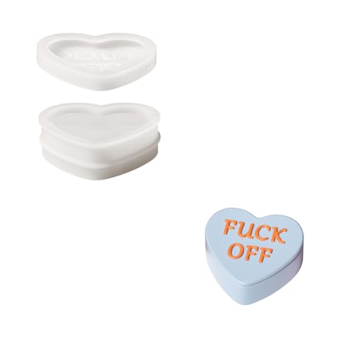 BOOWAN NICOLE Herz Lagerung Jar Beton Gießform Jesmonite Kerzen Jar/Kerzenhalter Dose mit Deckel Gips Silikonform für Kerzenherstellung Handwerk (SH1194-1-3) von BOOWAN NICOLE
