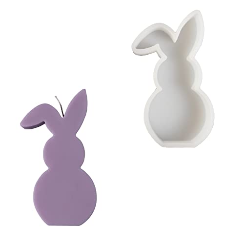 BOOWAN NICOLE Ostern Hase Kerzen Silikonformen Gießformen, 3D Bunny Kerzenformen zum Gießen,Kaninchen Schokoladen Gießform DIY fur Kerzenherstellung Handwerk Ornamente von BOOWAN NICOLE