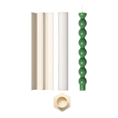 BOOWAN NICOLE Perlenlinie Spitzkerzen Silikonformen Gießformen, Geometrie Lange Kerzen Formen Kerzenwachs Zum Gießen,Stabkerzen Silikon für Kerzenherstellung Handwerk Ornamente (LZ0835) von BOOWAN NICOLE
