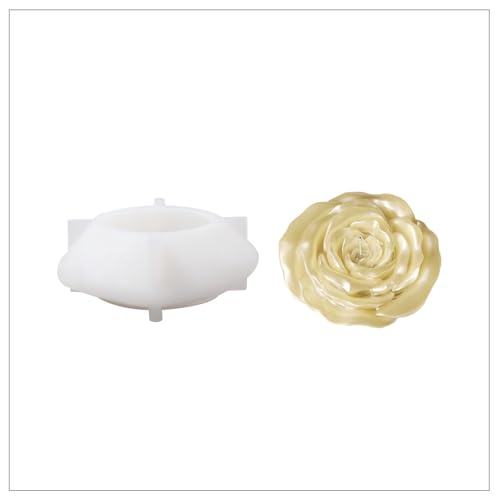 BOOWAN NICOLE Velvet Bloom Rose Kerze Silikonformen 3D Kerzenformen zum Gießen Set für Kerzenherstellung Handwerk Ornamente (LZ0854) von BOOWAN NICOLE