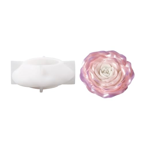BOOWAN NICOLE Velvet Bloom Rose Kerze Silikonformen 3D Kerzenformen zum Gießen Set für Kerzenherstellung Handwerk Ornamente (LZ0855) von BOOWAN NICOLE