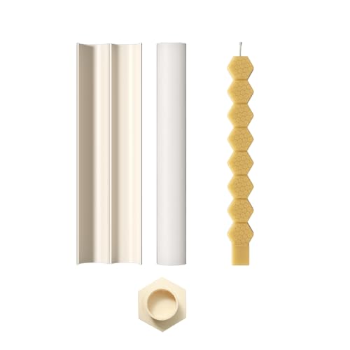 BOOWAN NICOLE Waben-Leiter Spitzkerzen Silikonform Gießformen, Honeycomb Lange Kerzen Formen Kerzenwachs Zum Gießen,Stabkerzen Silikon Candle fur Urlaubsgeschenke Heimdekoration (LZ0843) von BOOWAN NICOLE