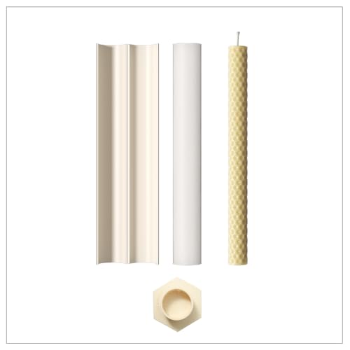 BOOWAN NICOLE Waben-Leiter Spitzkerzen Silikonform Gießformen, Honeycomb Lange Kerzen Formen Kerzenwachs Zum Gießen,Stabkerzen Silikon Candle fur Urlaubsgeschenke Heimdekoration (LZ0844) von BOOWAN NICOLE