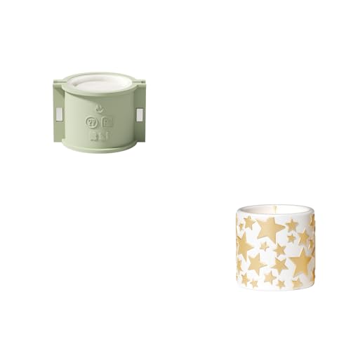 BOOWAN NICOLE Zylindrisch Kerzengefäße/Kerzen Jar Beton Silikonformen,Stern Jesmonite Kerzenständer Gips Gießformen für Kerzenherstellung Handwerk (SH1195) von BOOWAN NICOLE