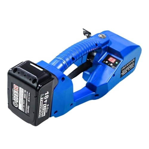 BOOZXCV Elektrisches Bindewerkzeug, vollautomatische Digitalanzeige Elektrische Ballenpresse Bandstraffung Integrierte tragbare PP Hot Melt Buckle Free Pet Plastic Steel Belt (L-16) von BOOZXCV