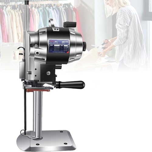 BOOZXCV Industrieller elektrischer Gewebeschneider mit geradem Messer und Beleuchtung, vertikale rotierende Stoffschere zum Schneiden von Papier, Textilien und Leder (34cm) von BOOZXCV