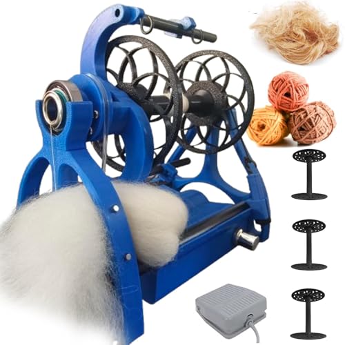 BOOZXCV Professionelles elektrisches Spinnrad - 800RPM Automatischer Garnwickler mit Fußschalter und 3 Spulen, 120 g Kapazität, Vorwärts- und Rückwärtsschaltung, Rosa (O) von BOOZXCV