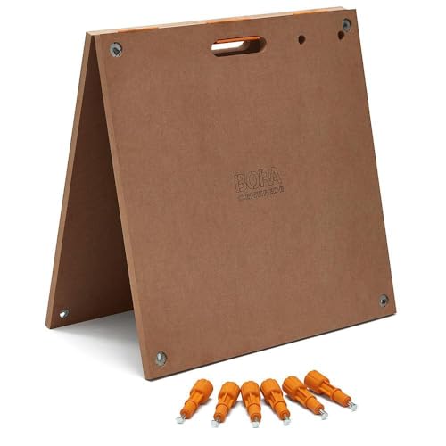 BORA Centipede Klapptischplatte für Bora Tausendfüßler Arbeitsständer Sägepferde – 61 x 121 cm – inklusive Holzplatte + 6 Schnelldrehschlösser für einen tragbaren, schnell aufgebauten Arbeitstisch von BORA