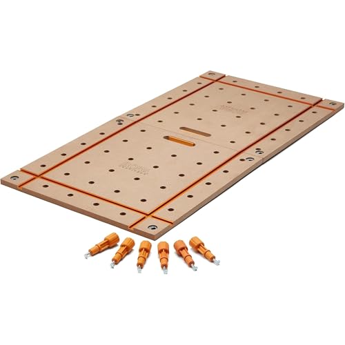 Bora Tausendfüßler 2 x 1,2 m T-Schienen-Tischplatte, 20 mm große Hundelöcher Bora Tausendfüßler 2 x 1,2 m T-Schienen-Tischplatte, 20 mm große Hundelöcher von BORA