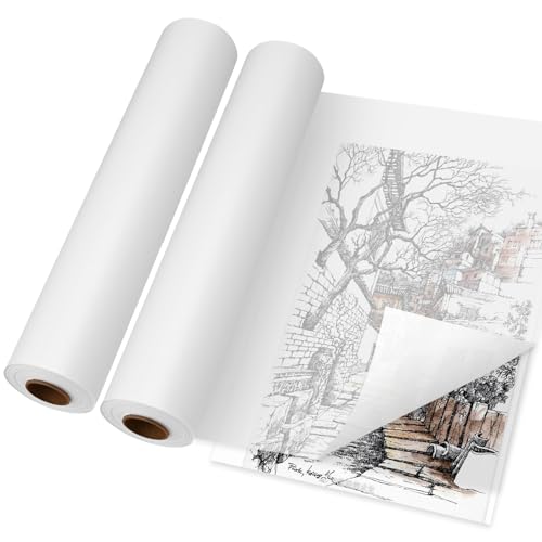 Transparentpapier Rolle 30 cm x 100 m – Schnittmusterpapier & Zeichenpapier Rolle zum Nähen & Abpausen, Skizzieren, Zeichnen & Verpacken（2 Rollen*50m） von BORDEAG