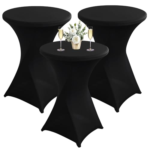 BORDEAG Stretch Stehtisch Husse für Bistrotisch,3 Stück Stretch Stehtischhusse,Stehtischhussen 80×110cm,Verstärkung im Fußbereich,Hussen Stehtische für Hochzeit Bankett Gartenparty (Schwarz 3er Pack) BORDEAG Stretch Stehtisch Husse für Bistrotisch,3 Stück Stretch Stehtischhusse,Stehtischhussen 80×110cm,Verstärkung im Fußbereich,Hussen Stehtische für Hochzeit Bankett Gartenparty (Schwarz 3er Pack) von BORDEAG