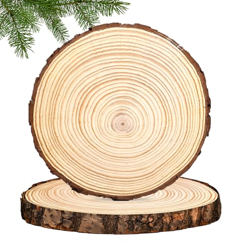 Holzscheiben Baumscheiben, 2 Stücke 30 cm Holzplatte Rund, Holz Log Scheiben Ohne Loch, Runde Naturholz Holzscheibe, Holz Holzbrett Brett Tischdeko Tablett Für DIY, Deko, Hochzeit, Weihnachten Holzscheiben Baumscheiben, 2 Stücke 30 cm Holzplatte Rund, Holz Log Scheiben Ohne Loch, Runde Naturholz Holzscheibe, Holz Holzbrett Brett Tischdeko Tablett Für DIY, Deko, Hochzeit, Weihnachten von BORDEAG