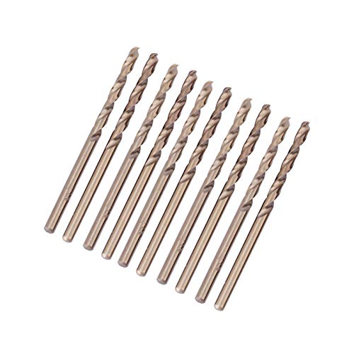 10 Teiliges HSS CO Bohrer Set M35 Metrisches Gold Kobalt Spiralbohrer Set zum Bohren auf Hartmetall, Edelstahl, Gusseisen(1.5mm) von BORDSTRACT