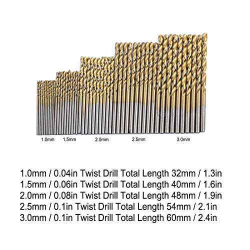 100 PCs Shank Industrial Festure Carbid Tipp Drehbohrer, HHS -gehärtetes Metall für Edelstahl, Gusseisen, Holz und Kunststoff (mit indexiertem Speicher) von BORDSTRACT