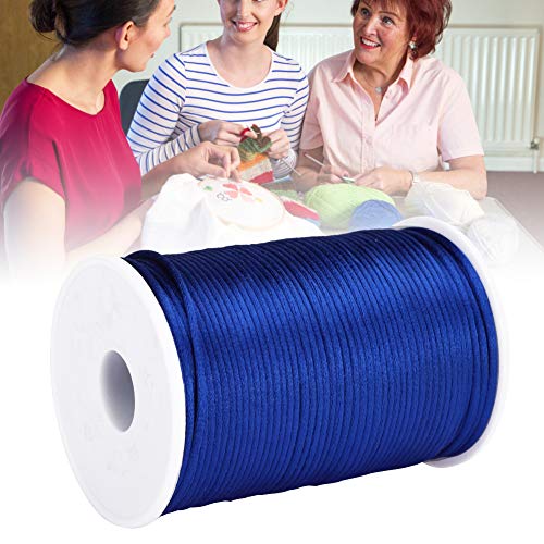 100yd 2.5mm Nylon Satin Kordel, Chinesischer Knotendekordraht für Halsketten Armband Perlen Makramee(Königsblau) von BORDSTRACT