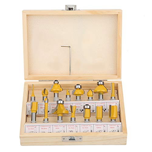 15 pppc im Carbide Router Bit Holzbearbeitungs -Cutter -Kit mit Aufbewahrungsbox von BORDSTRACT