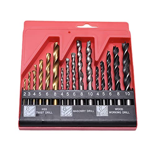 16pcs Hex Shank Industrial Festure Carbid Tipp Twist Bohrbohrer, Hochgeschwindigkeitsstahl gehärtetes Metall für Edelstahl, Gusseisen, Holz und Kunststoff (mit indexiertem von BORDSTRACT