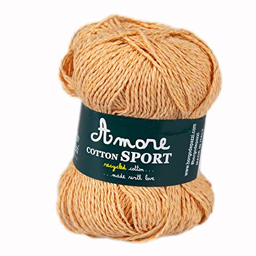 10 Knäuel Baumwolle (Aprikose 50) à 50 g, Baumwollgarn für Häkeln und Eisen, zum Basteln, Häkelgarn und Nadeln, hergestellt in Italien. BORGO DE' PAZZI FIRENZE von BORGO DE' PAZZI FIRENZE