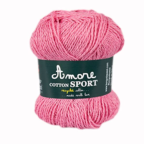 10 Knäuel Baumwolle (rosa 49) à 50 g, Baumwollgarn für Häkeln und Eisen, zum Basteln, Häkelgarn und Nadeln, hergestellt in Italien. BORGO DE' PAZZI FIRENZE von BORGO DE' PAZZI FIRENZE